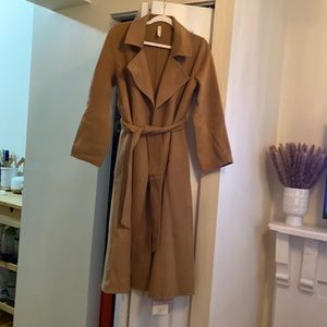Nap Loungewear Alexa Peaked Lapel Coat - Light Camel